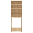 Vidaxl wasmachinekast 64x24x190 cm wit en sonoma eikenkleurig