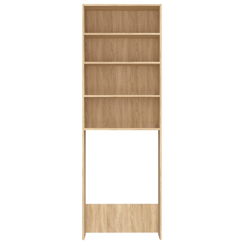 Vidaxl wasmachinekast 64x24x190 cm wit en sonoma eikenkleurig