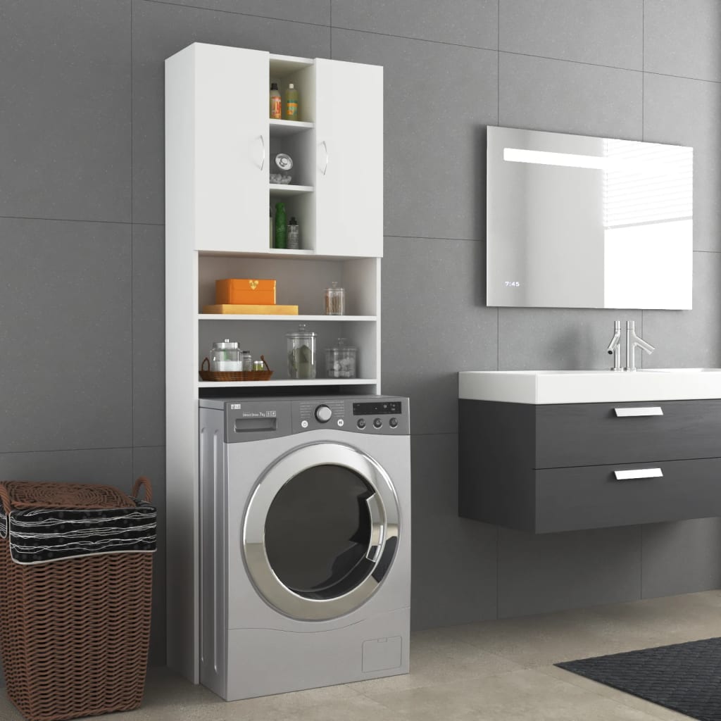 Vidaxl wasmachinekast 64x25,5x190 cm wit