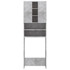 Vidaxl wasmachinekast 64x25,5x190 cm betongrijs