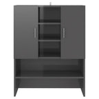 Vidaxl wasmachinekast 70,5x25,5x90 cm hoogglans grijs