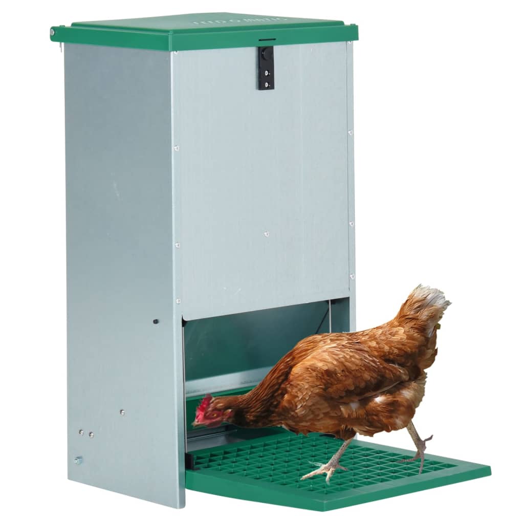Vidaxl pluimveevoerbak automatisch met pedaal 20 kg