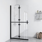 Vidaxl inloopdouchewand inklapbaar 90x190 cm esg-glas transparant