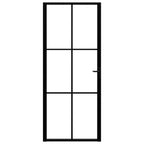 Vidaxl binnendeur 83x201,5 cm esg-glas en aluminium zwart