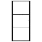 Vidaxl binnendeur 93x201,5 cm esg-glas en aluminium zwart