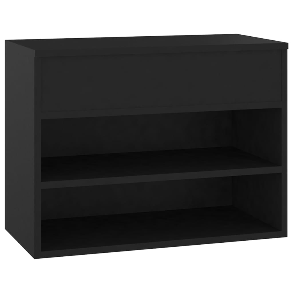 Vidaxl schoenenbank 60x30x45 cm bewerkt hout zwart