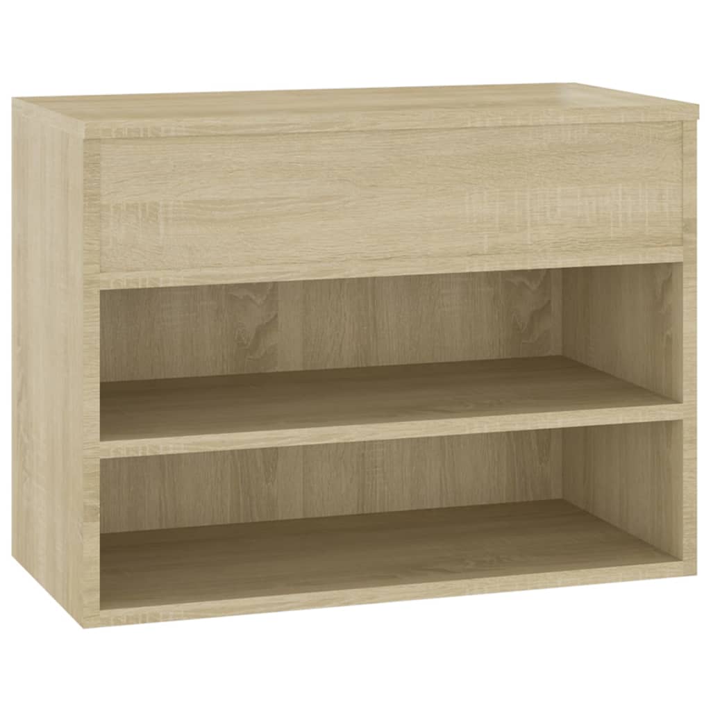 Vidaxl schoenenbank 60x30x45 cm bewerkt hout sonoma eikenkleurig