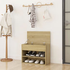 Vidaxl schoenenbank 60x30x45 cm bewerkt hout sonoma eikenkleurig