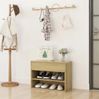 Vidaxl schoenenbank 60x30x45 cm bewerkt hout sonoma eikenkleurig