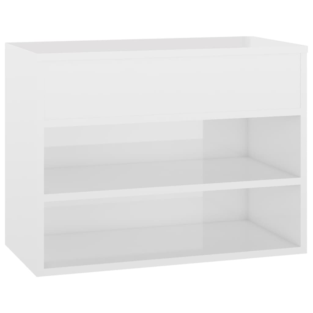 Vidaxl schoenenbank 60x30x45 cm bewerkt hout hoogglans wit