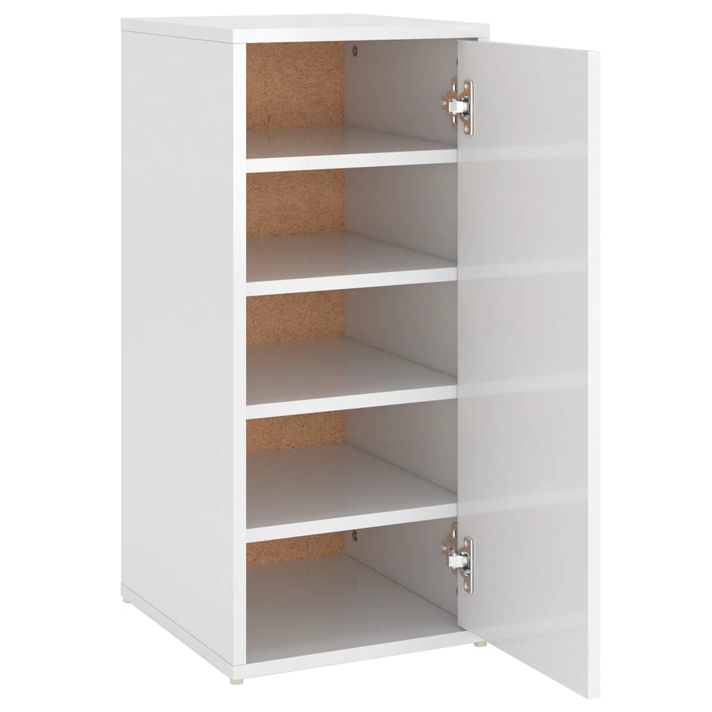 VidaXL Schoenenkast 32x35x70 cm bewerkt hout hoogglans wit