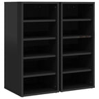 VidaXL Schoenenkasten 2 st 31,5x35x70 cm bewerkt hout hoogglans zwart