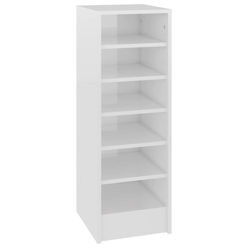 VidaXL Schoenenkast 31,5x35x90 cm bewerkt hout hoogglans wit