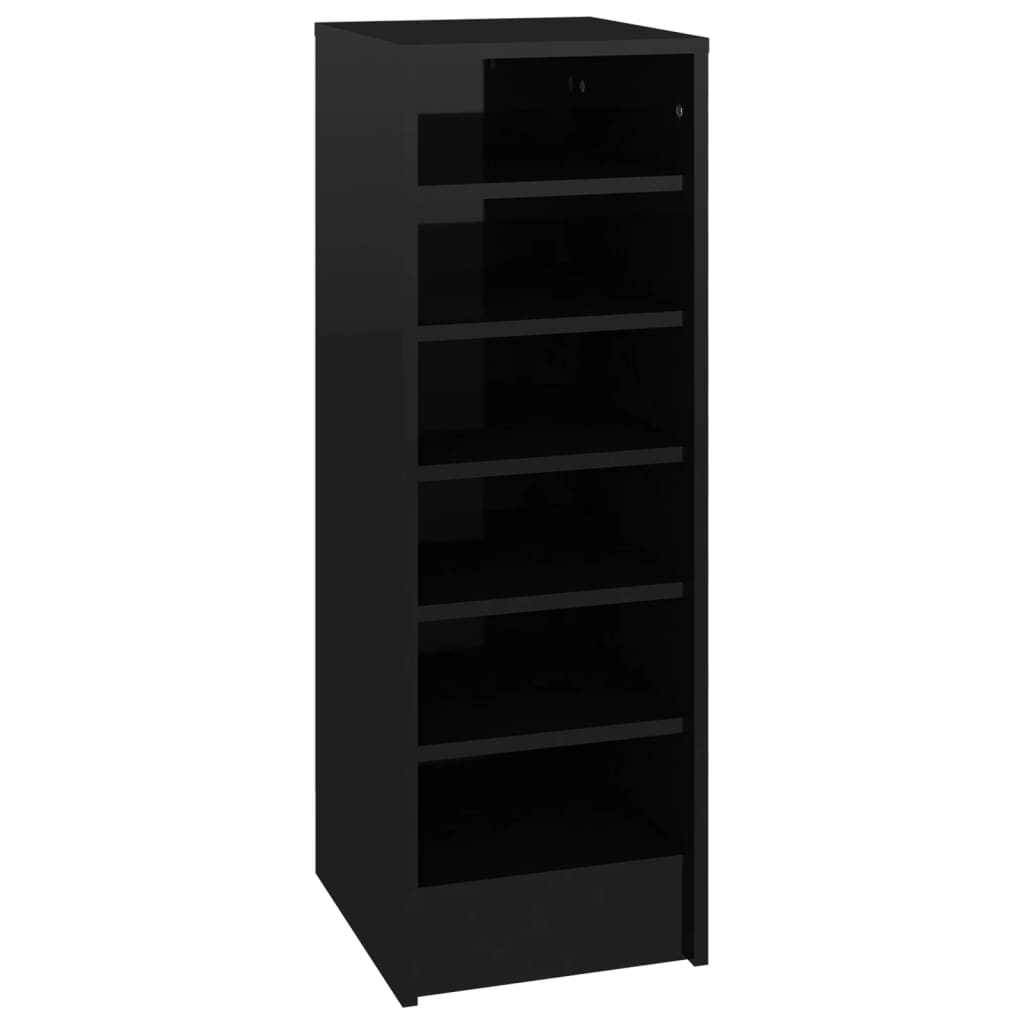 VidaXL Schoenenkast 31,5x35x90 cm bewerkt hout hoogglans zwart