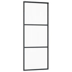 Vidaxl schuifdeur met beslag 76x205 cm aluminium en esg-glas