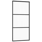 VidaXL Schuifdeur met beslag 90x205 cm aluminium en ESG-glas