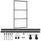 VidaXL Schuifdeur met beslag 102x205 cm aluminium en ESG-glas