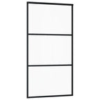 VidaXL Schuifdeur met beslag 102x205 cm aluminium en ESG-glas