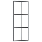 Vidaxl schuifdeur met beslag 76x205 cm aluminium en esg-glas