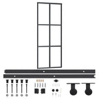 Vidaxl schuifdeur met beslag 76x205 cm aluminium en esg-glas