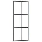 Vidaxl schuifdeur met beslag 76x205 cm aluminium en esg-glas
