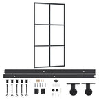 VidaXL Schuifdeur met beslag 102x205 cm aluminium en ESG-glas