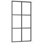 VidaXL Schuifdeur met beslag 102x205 cm aluminium en ESG-glas