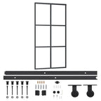 VidaXL Schuifdeur met beslag 102x205 cm aluminium en ESG-glas