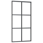 VidaXL Schuifdeur met beslag 102x205 cm aluminium en ESG-glas