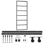 Vidaxl schuifdeur met beslag 76x205 cm aluminium en esg-glas