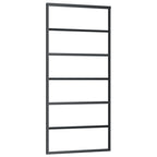 VidaXL Schuifdeur met beslag 90x205 cm aluminium en ESG-glas