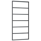 VidaXL Schuifdeur met beslag 90x205 cm aluminium en ESG-glas