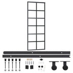 Vidaxl schuifdeur met beslag 76x205 cm aluminium en esg-glas