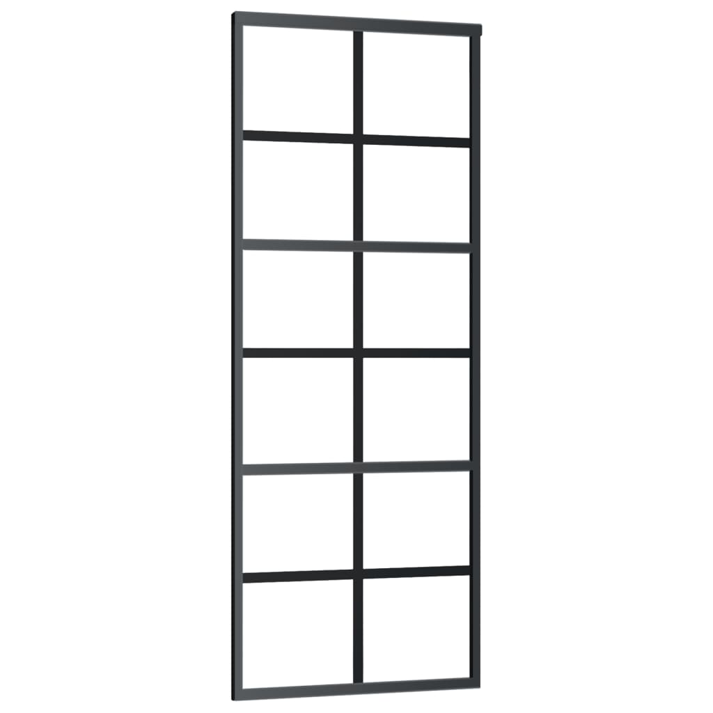 Vidaxl schuifdeur met beslag 76x205 cm aluminium en esg-glas