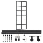 Vidaxl schuifdeur met beslag 76x205 cm aluminium en esg-glas