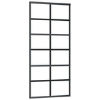 VidaXL Schuifdeur met beslag 90x205 cm aluminium en ESG-glas