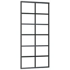 VidaXL Schuifdeur met beslag 90x205 cm aluminium en ESG-glas