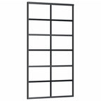 VidaXL Schuifdeur met beslag 102x205 cm aluminium en ESG-glas