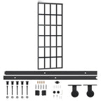 Vidaxl schuifdeur met beslag 76x205 cm aluminium en esg-glas