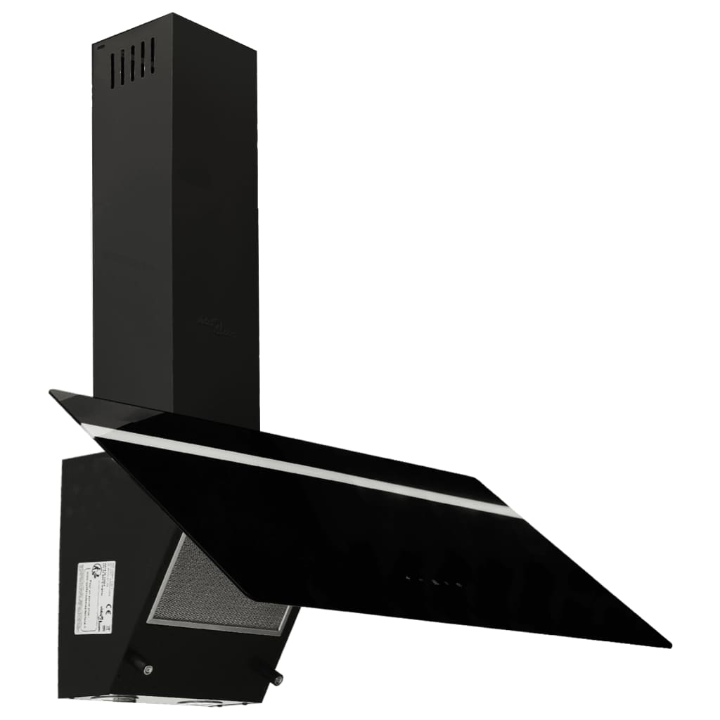 Vidaxl wandafzuigkap 90 cm staal en gehard glas zwart