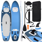 Vidaxl stand up paddleboardset opblaasbaar 300x76x10 cm zeeblauw