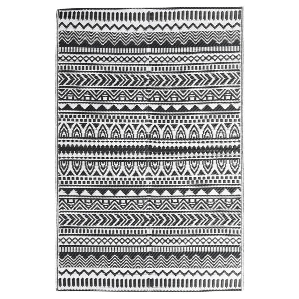 Vidaxl buitenkleed arakil 160x230 cm polypropeen zwart