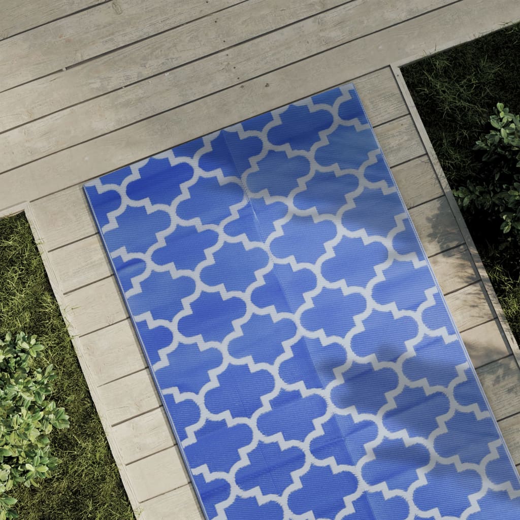 Vidaxl buitenkleed arakil 80x250 cm polypropeen blauw