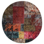 Vidaxl vloerkleed wasbaar anti-slip patchwork ø120 cm meerkleurig