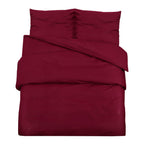Vidaxl dekbedovertrekset lichtgewicht 135x200 cm microvezel bordeaux