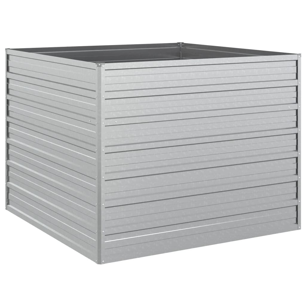Vidaxl plantenbak verhoogd 100x100x77 cm gegalvaniseerd staal zilver