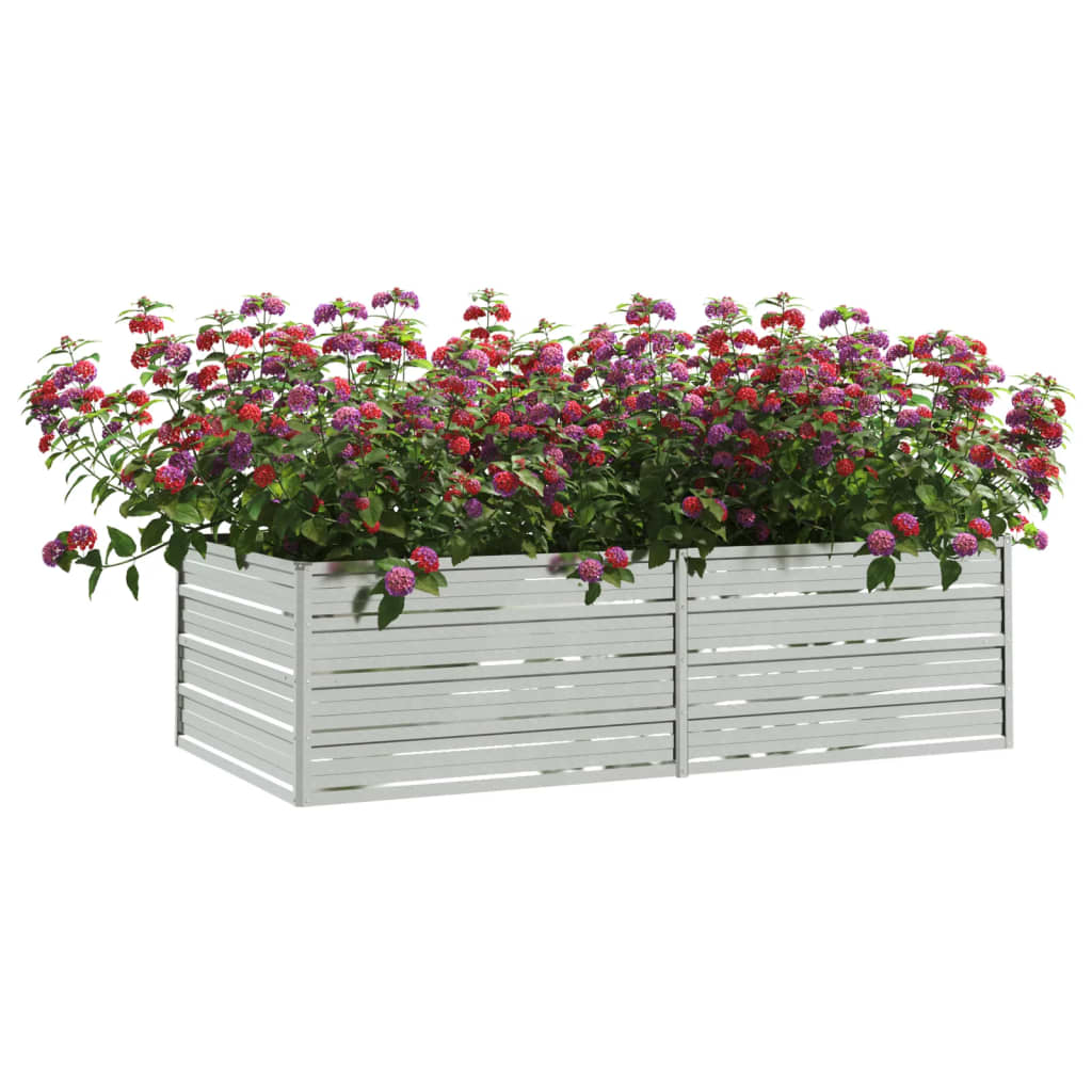 Vidaxl plantenbak verhoogd 160x80x45 cm gegalvaniseerd staal zilver