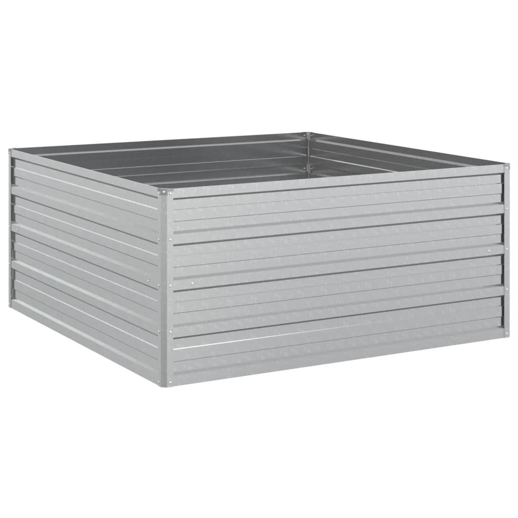 Vidaxl plantenbak verhoogd 100x100x45 cm gegalvaniseerd staal zilver