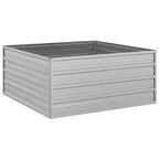 Vidaxl plantenbak verhoogd 100x100x45 cm gegalvaniseerd staal zilver