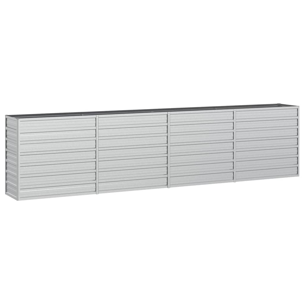 Vidaxl plantenbak verhoogd 320x40x77 cm gegalvaniseerd staal zilver
